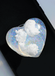 글리터 하트 구름 레진 그립톡